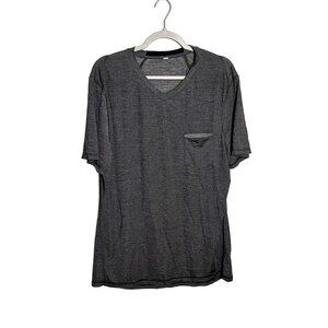 Lululemon Men's Up Front Short Sleeve Top Pullover T-Shirt V-Neck Gray Large